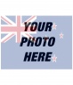 Collage template to paint a face or picture on transparency with New-Zealand flag,