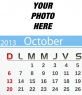 October 2013 Calendar personalized with your photo