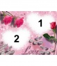Postcard for your love, pink heart. Customizable with 2 photos.