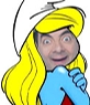 Photomontage of the Smurfette, the children's series The Smurfs