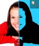 Mounting Pop Art style photos with blue background