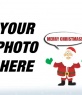 Photo montage of Santa Claus saying wishing you Merry Christmas