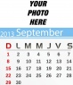 September 2013 Calendar personalized with your photo