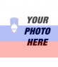 Collage template to paint a face or picture on transparency with the flag of