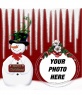 Rounded picture frame, with a snowman