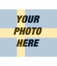 Collage template to paint a face or picture on transparency with the flag of Sweden,
