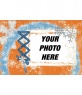 Christmas picture frame in orange and blue