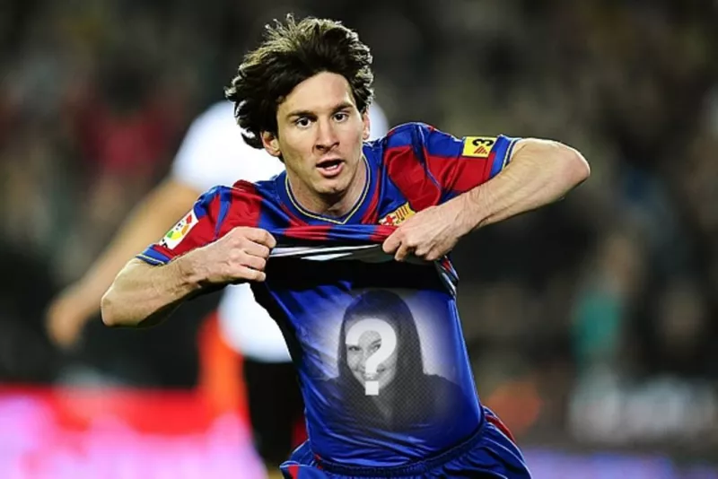 Photomontage to put your picture on the shirt of Leo Messi. ..