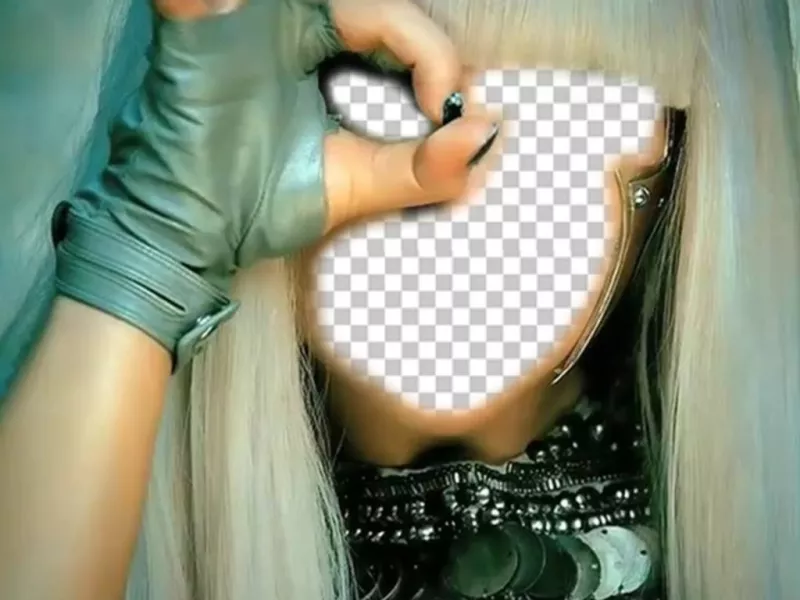 Close up of your face with the style of Lady Gaga editing this photomontage ..