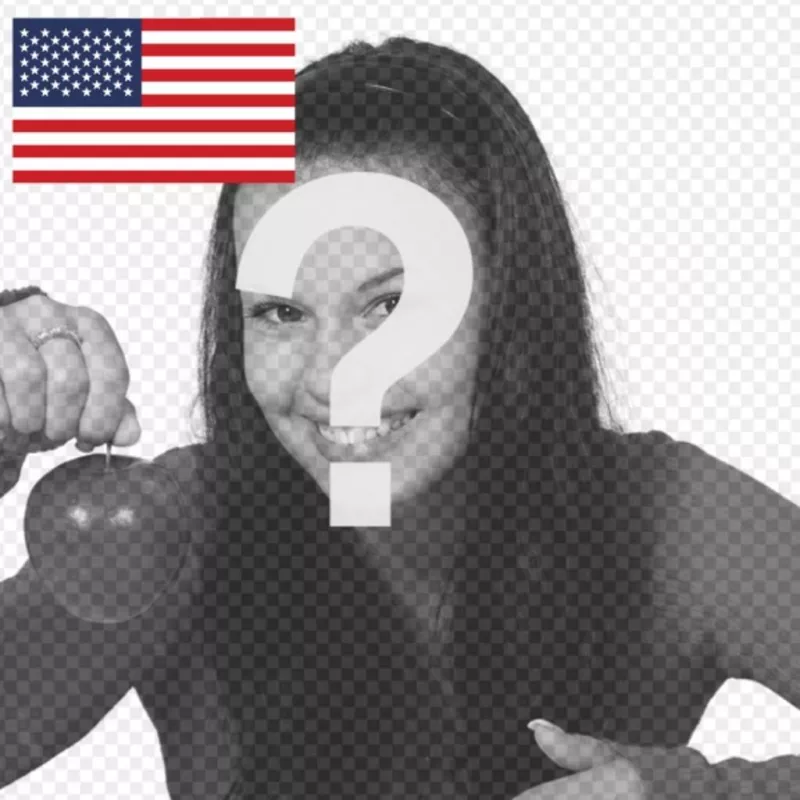 Photomontage with the flag of the United States to personalize your Twitter profile picture or other social..