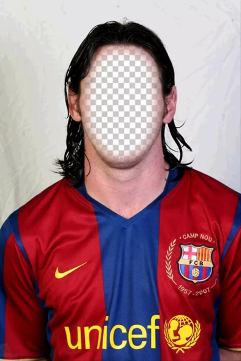 Photomontage of Lionel Messi of FC Barcelona to add your face in his face ..