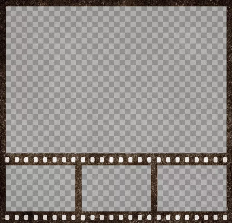 Photo collage of movie film with 4 frames to customize..