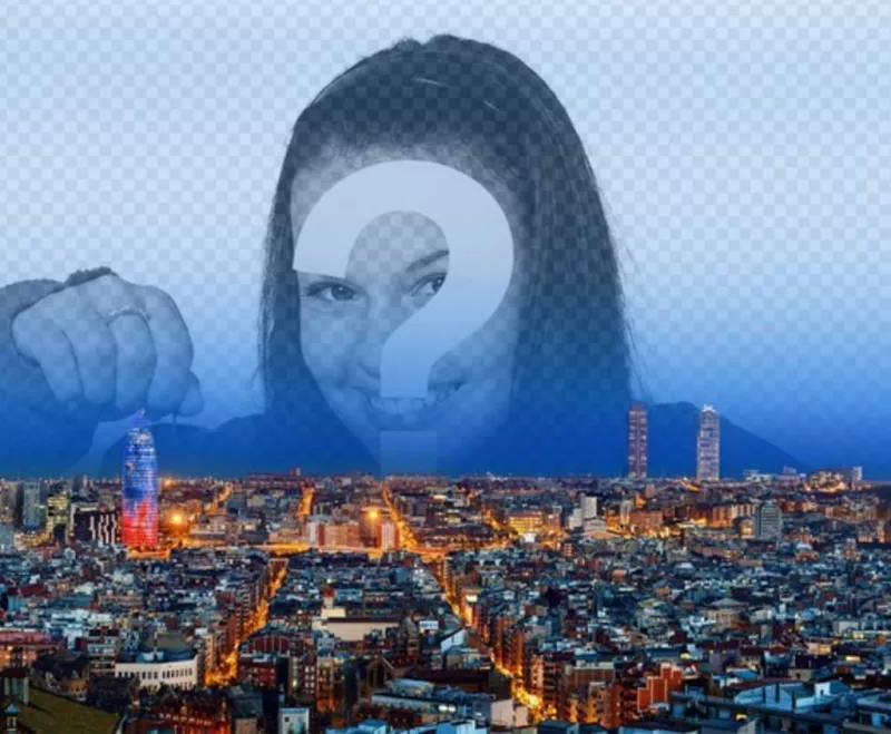 Collage with the Barcelona skyline to put a picture in the sky and customize with..