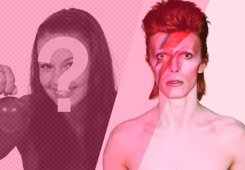 Photomontage with David Bowie with pink filter to add and edit your photos..