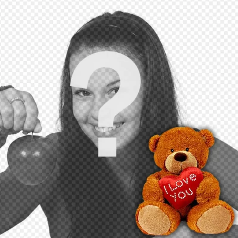Profile photo with a teddy bear with a heart to personalize your Facebook or your Twitter..