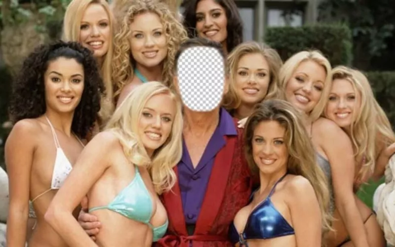 Photomontage that you will be Hugh, surrounded by girls of Play Boy. ..