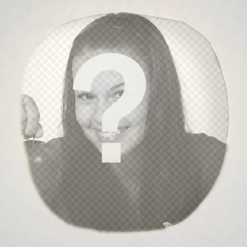 Round photo frame with textured paper with a hole in the center and a semitransparent paper..
