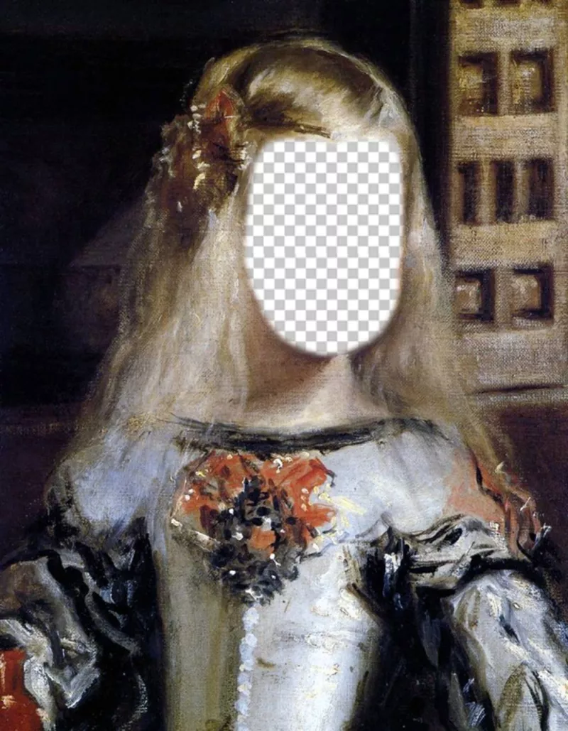 Photomontage of the picture of the Infanta Margarita Velazquez to place your face ..