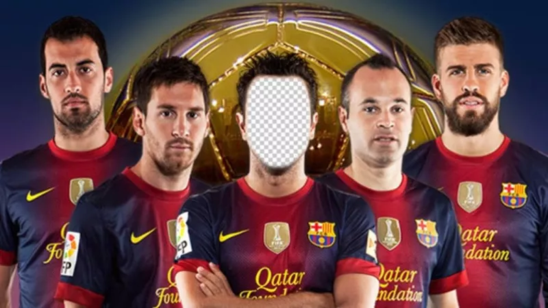 Photomontage where you can put your photo on a Barcelona soccer player ..