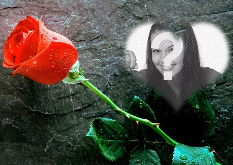 Put a photo inside a heart with a rose next, with this love photo effect that you can send as a..