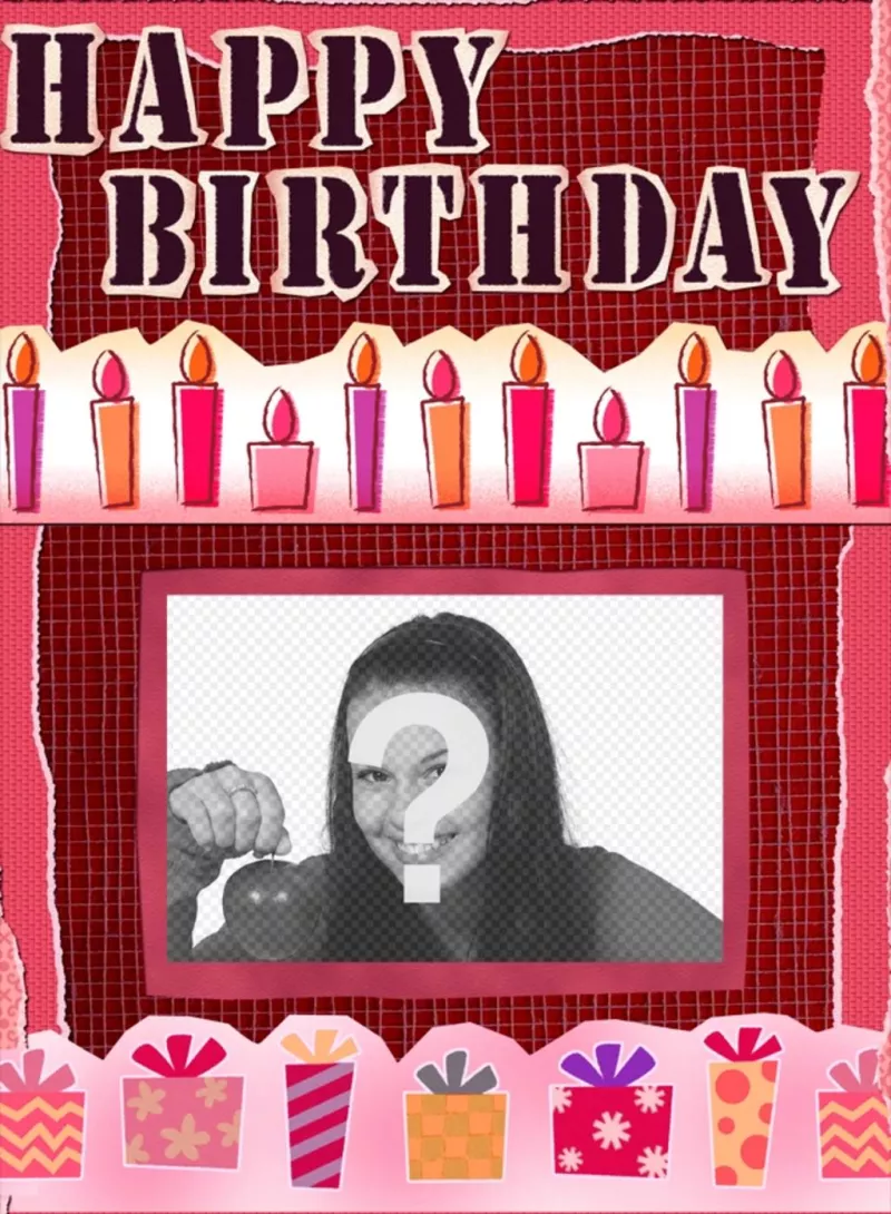 Birthday Card to make online and add a photo at background. ..