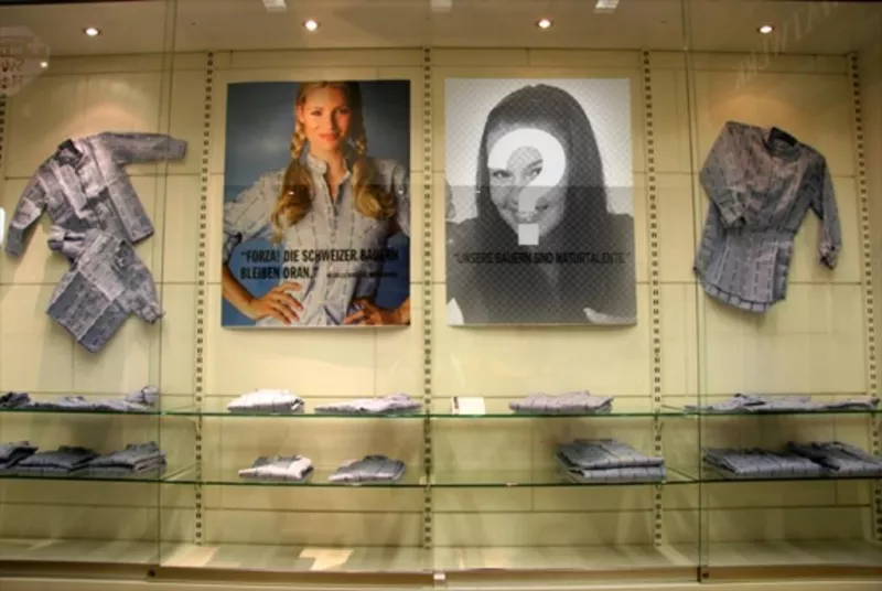 You can create a poster with your photo and put it on the wall of a clothing store. ..