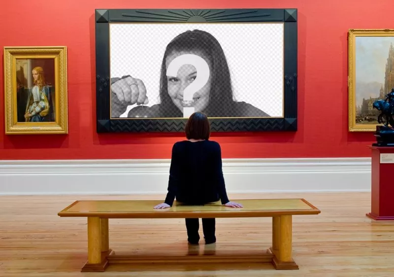 Set your picture in an art museum with this photographic montage. ..