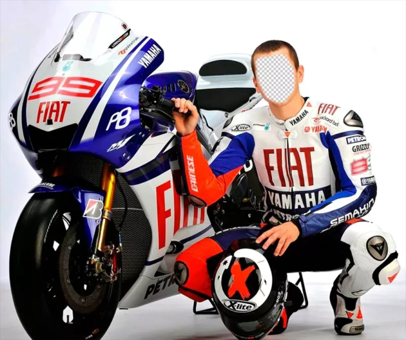 Photomontage of Jorge Lorenzo, famous Spanish MotoGP rider.  ..