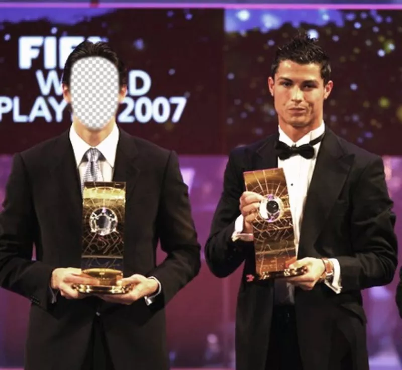 Photomontage to put a face on Kaka with Cristiano Ronaldo ..