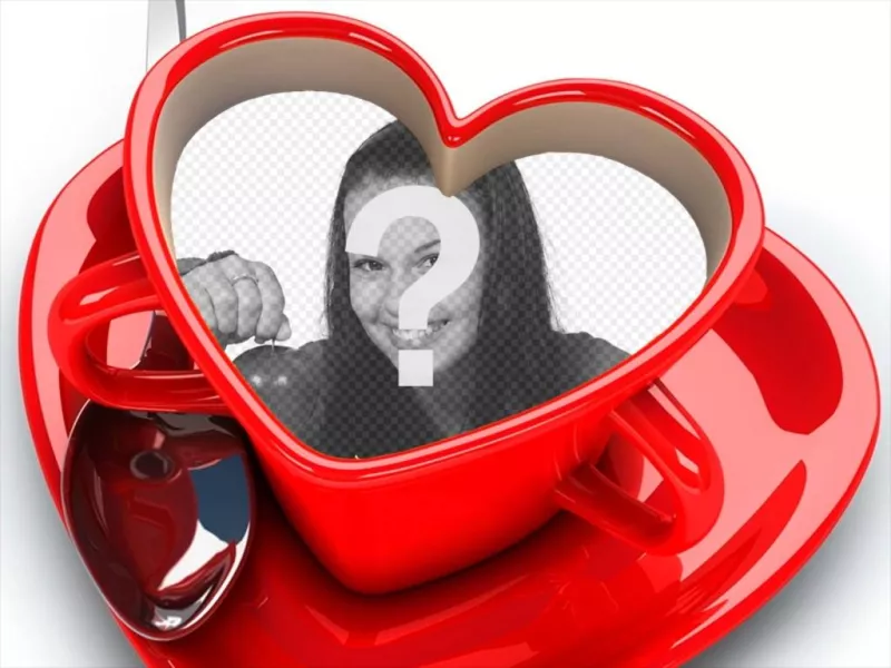 Heart-shaped coffee cup with your picture inside. ..