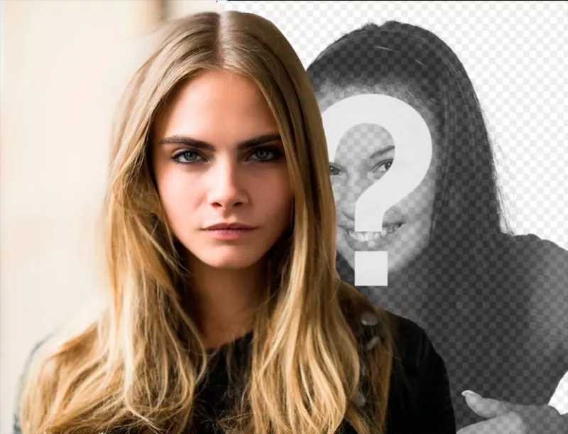 Stand next to Cara Delevigne in this photomontage. ..