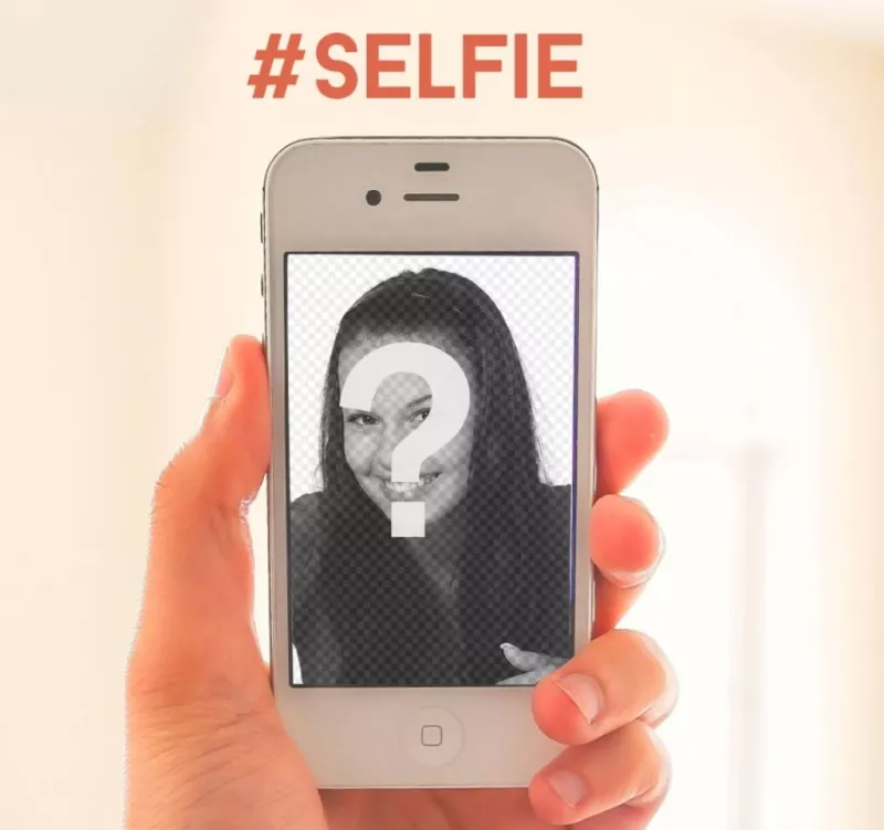 Template for your selfie in a white iphone. ..