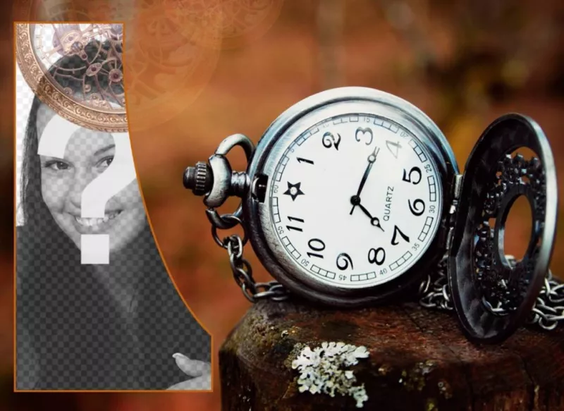 Create a vintage style collage with a pocket watch. ..