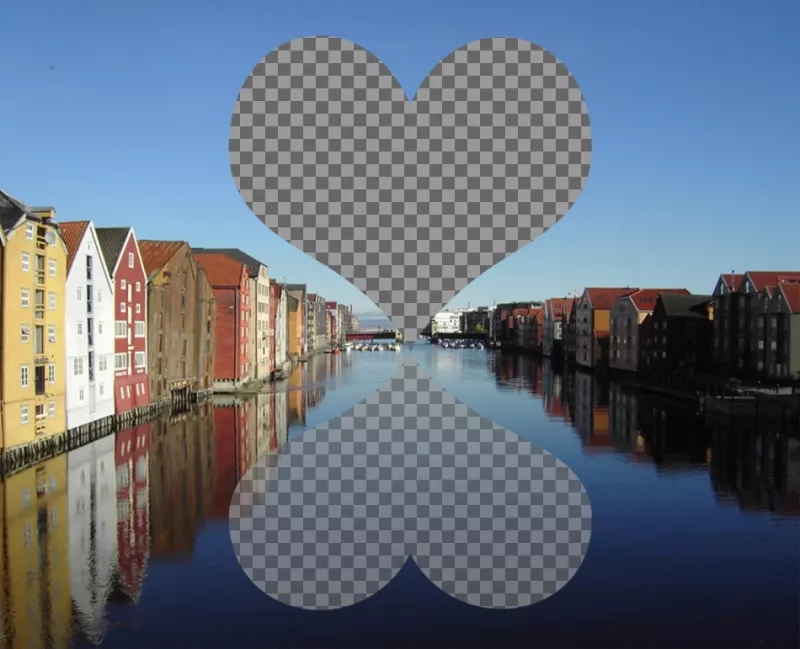 Postcard for two photos of Trondheim ..
