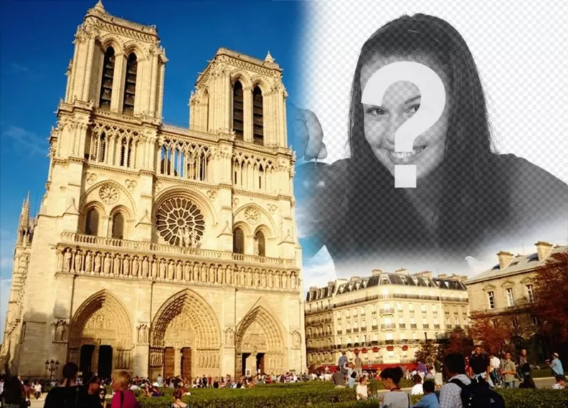 Personalized postcard with a picture of Notre Dame  ..