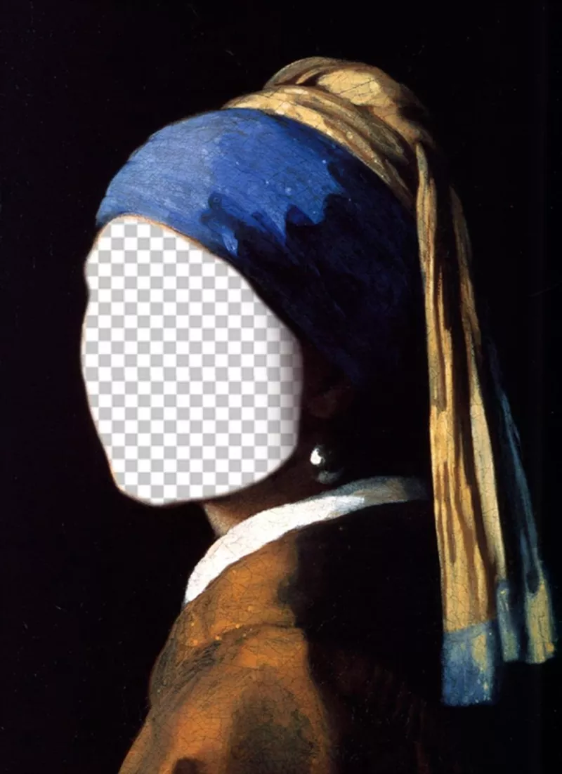 Face in hole with the girl with a pearl earring. ..