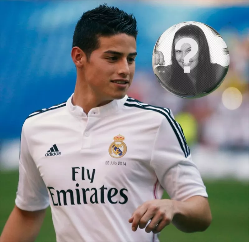 Effect with your picture on the ball with James Rodriguez ..