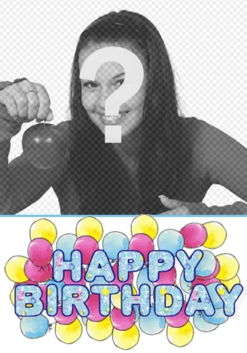 Personalized birthday card with photo, with an animated text 