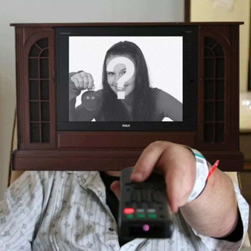 Animation to make your own photo, in which a television serras turns off and..