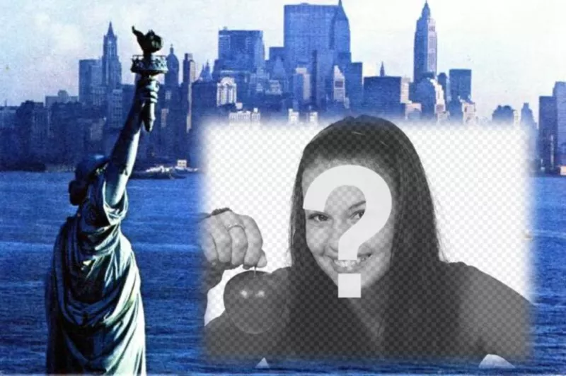 customizable with your picture postcard with an old photograph of the Statue of Liberty and New York City background...
