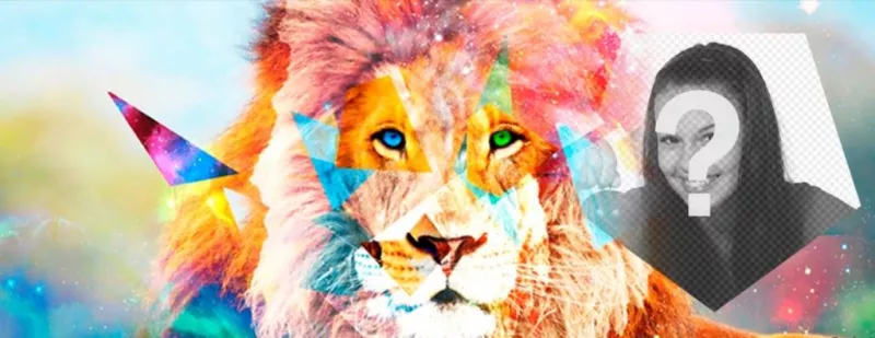 Hipster cover photo for Facebook with a lion ..