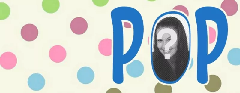 Customizable cover photo with polka dots and the word POP ..