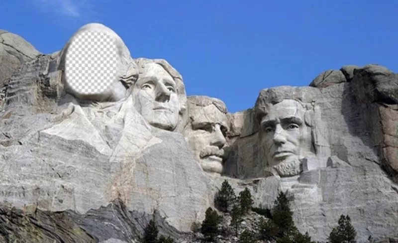 Free photomontage to put your face on the famous work of Mount Rushmoreen ..