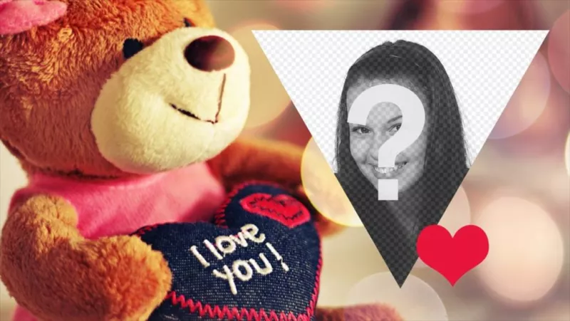 Valentine postcard with a teddy to personalize with your photo. ..