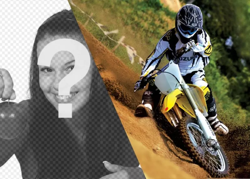 Photo montage with a motocross bike. ..