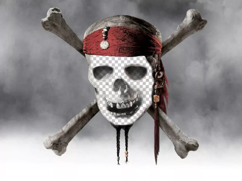 Photomontage of a pirate skull to put a picture of your face. ..