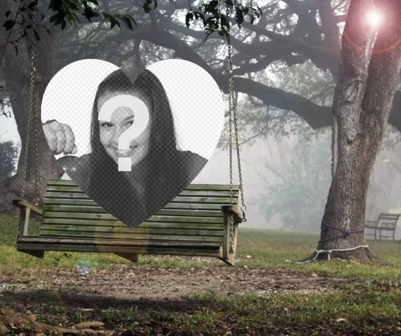 Landscape with a swing to put your photo inside a heart. ..