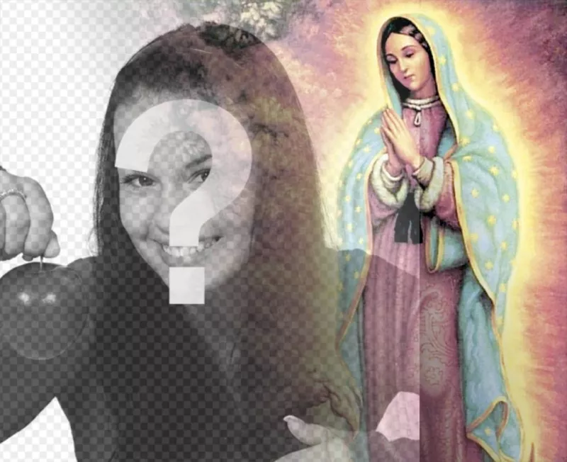 Photomontages with images of the Virgin of Guadalupe ..