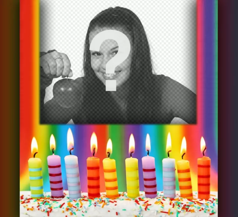 Photo effect with birthday candles for your photo ..