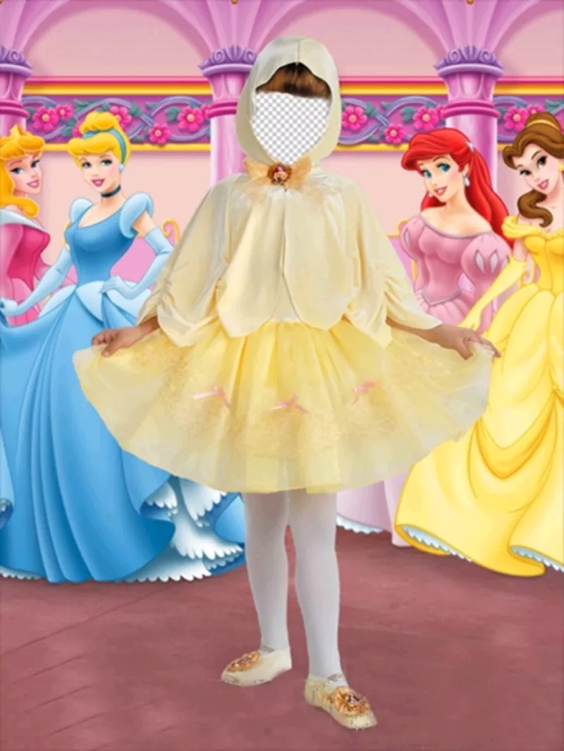 Photo effect of little princess costume for girls ..